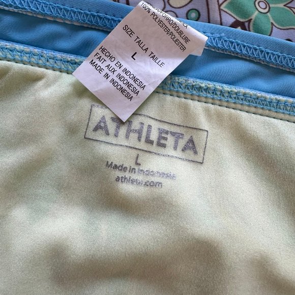 Athleta Tankini Swimsuit Sz 4 40C 38D 36DD/ Lg Green Floral Paisley Womens - Picture 6 of 7